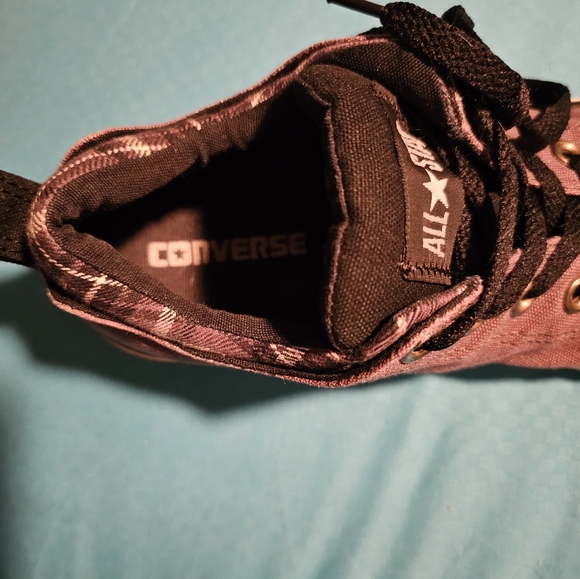 CONVERSE Sneakers Chuck Taylor Purple Plaid Trim Women's Size 8.5 Men's Size 6.5 - Picture 3 of 6